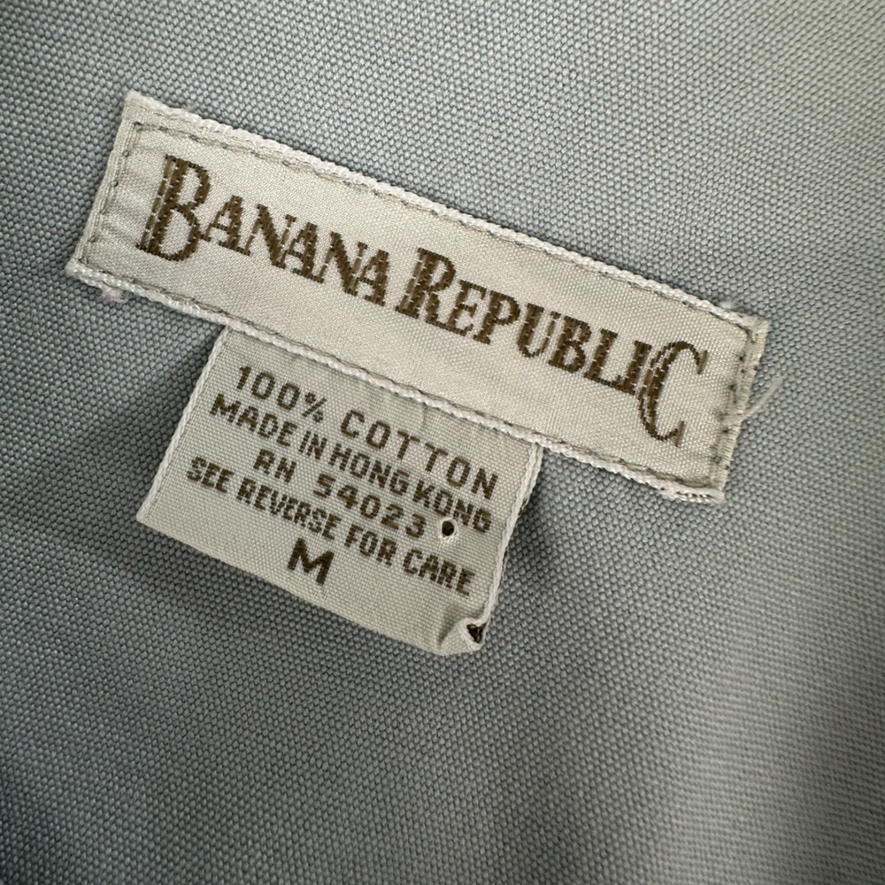 Banana Republic Cropped Utility Vest Gray Cotton Button Front 90s Y2K Safari M - Picture 3 of 10